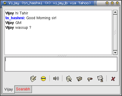 Ayttm chat window with
tabs
