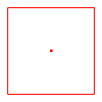 A square and its center point
