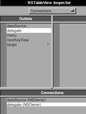 Connect data source and delegate of table view