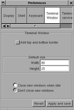 Terminal: Window Preference