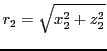 $\displaystyle r_2 = \sqrt{x^2_{2} + z^2_{2}}$